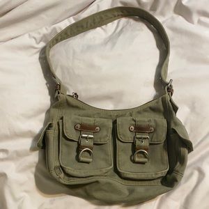 Canvas bag, casual, pockets, short strap